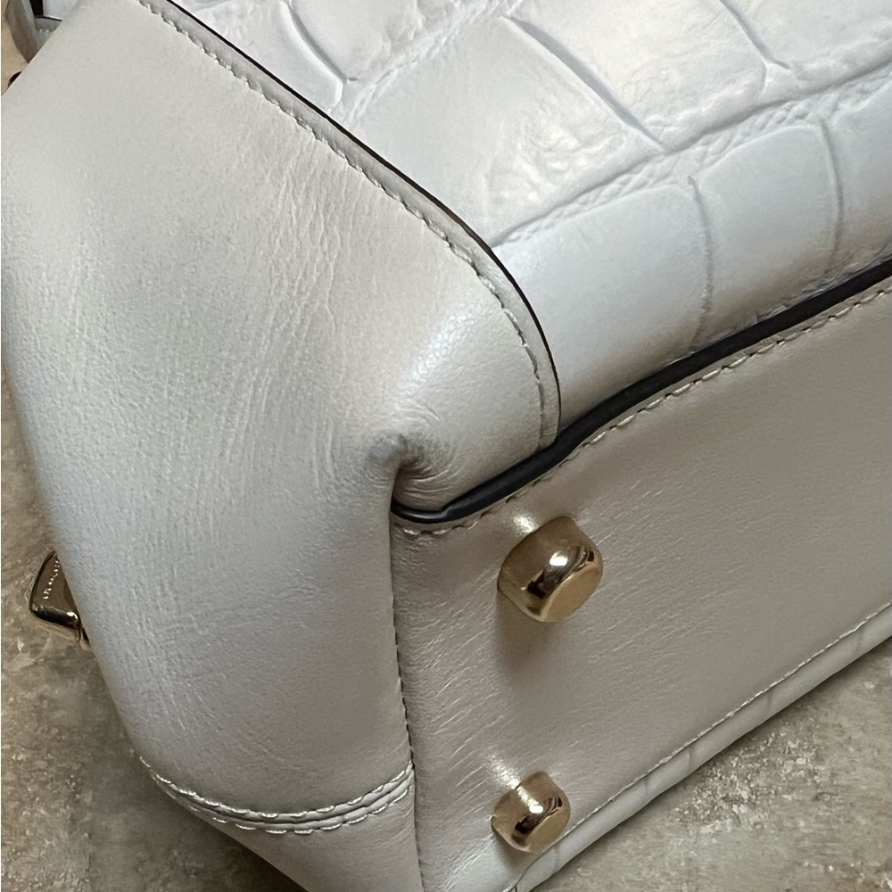 Coach Ivory Croc-Embossed Shoulder Bag - Picture 8 of 9